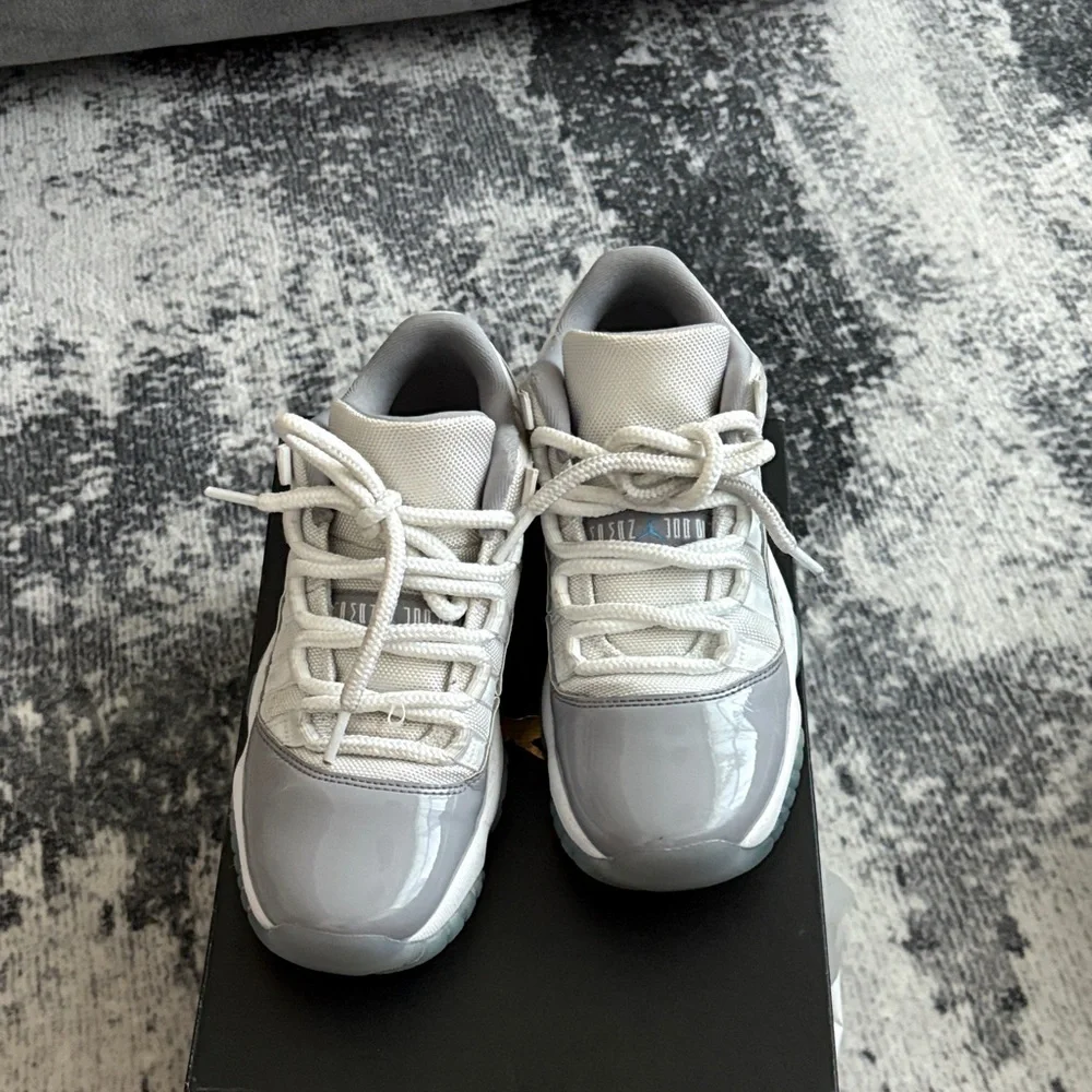 Kids Gray and White Sneakers - Picture 1 of 10